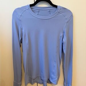 Women's Blue Long Sleeve Workout Top